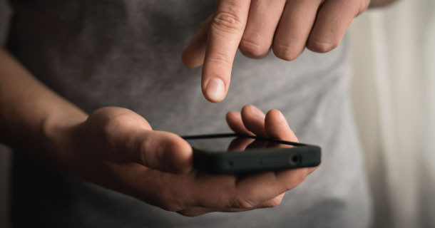 Digital platform user accessing technology by mobile phone